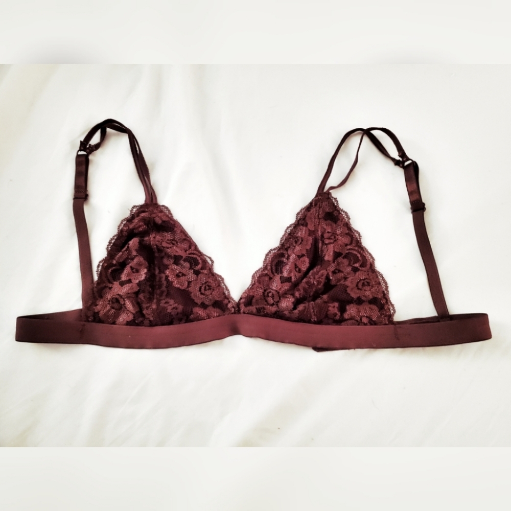 Red soft lace bra